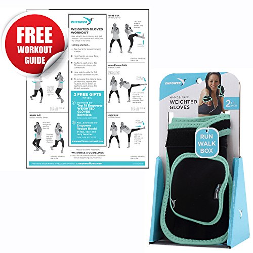 Empower Women's 2lb Mint Weighted Gloves - Kickboxing, MMA