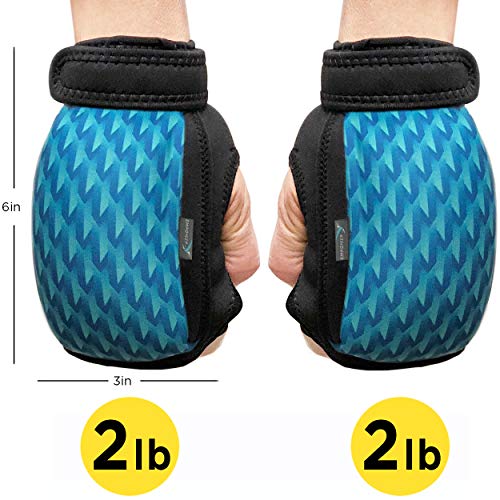 Empower Women's 4 lb Weighted Gloves, Geo Blue