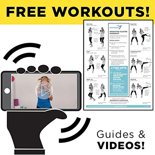 Empower Women's 4 lb Weighted Gloves, Geo Blue