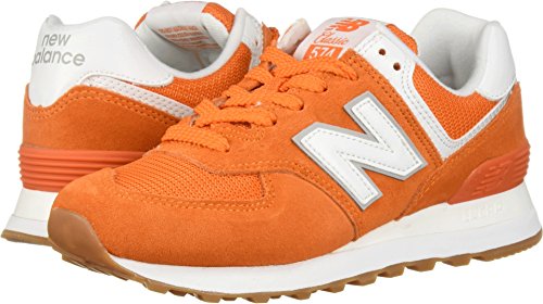 New Balance Women's 574 V2 Essentials Sneaker, Varsity Orange/White, 5 W US