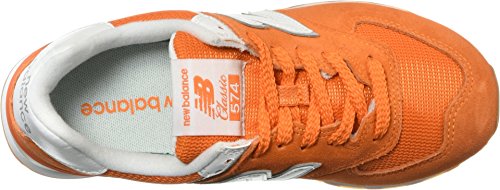 New Balance Women's 574 V2 Essentials Sneaker, Varsity Orange/White, 5 W US