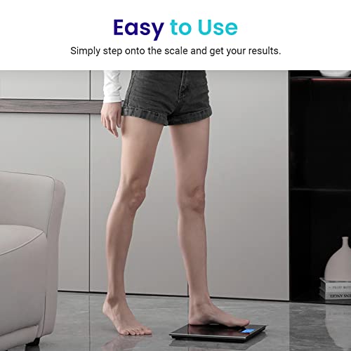 Etekcity Digital Body Weight Bathroom Scale With Step-On Technology, 400 Lb, Body Tape Measure Included, Elegant Black