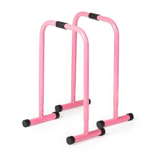 Titan Fitness Pink Dip Station Leg Raise Bars Body Weight Parallettes Crossfit