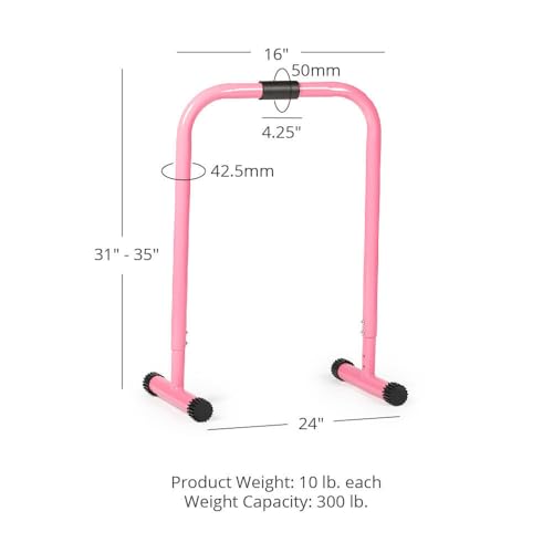 Titan Fitness Pink Dip Station Leg Raise Bars Body Weight Parallettes Crossfit
