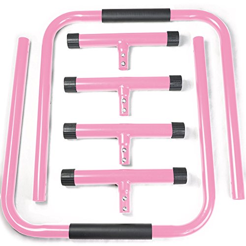 Titan Fitness Pink Dip Station Leg Raise Bars Body Weight Parallettes Crossfit