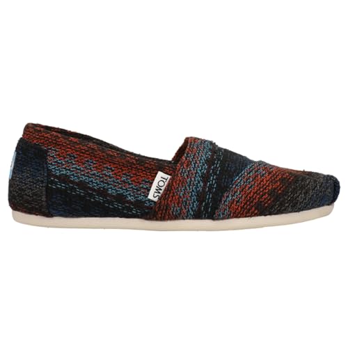 TOMS Women's Classic Knit Casual Shoe (11 B (M) US, Rust Multi Stripe Woven)