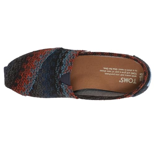 TOMS Women's Classic Knit Casual Shoe (11 B (M) US, Rust Multi Stripe Woven)