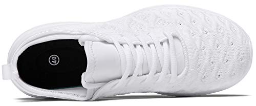Joomra Women Tennis Shoes White Lightweight for Gym Jogging Workout Running Walking Comfortable Summer Fashion Athletic Sneakers Size 11.5