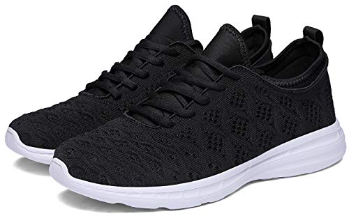 Joomra Women Tennis Shoes Lightweight for Gym Jogging Running Walking Comfortable Fashion Athletic Sneakers Black Size 11.5