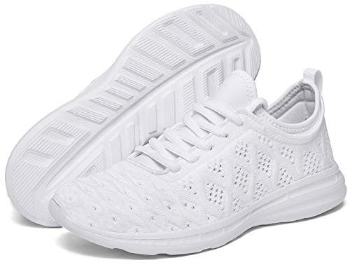 Joomra Women Tennis Shoes for Gym Walking Jogging Running Workout Comfortable Cute Fashion Athletic Sneakers White Size 11