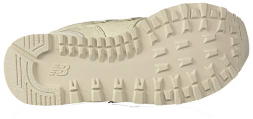 New Balance Women's 574 V2 Beach Chambray Sneaker, Moonbeam/White, 6.5 W US
