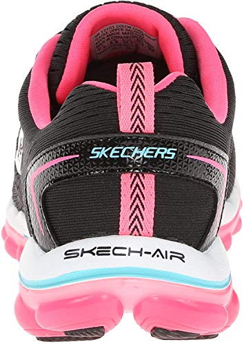 Skechers Sport Women's Skech Air Aim High Fashion Sneaker,Black Mesh/Hot Pink Trim,8.5 M US