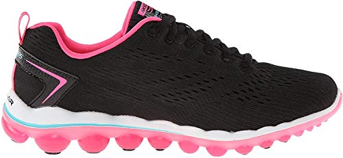 Skechers Sport Women's Skech Air Aim High Fashion Sneaker,Black Mesh/Hot Pink Trim,9.5 M US