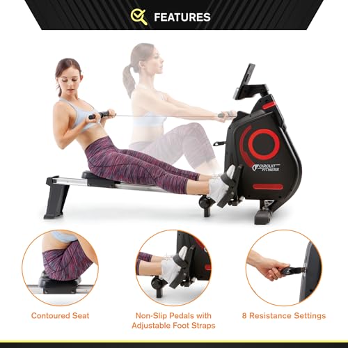 Circuit Fitness Folding Magnetic Rowing Machine - Cardio Body Building Rower AMZ-979RW