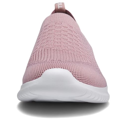 konhill Women's Walking Tennis Shoes - Lightweight Athletic Casual Gym Slip on Sneakers 6.5 US Mauve