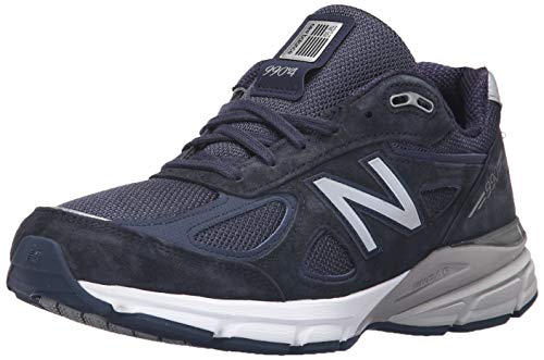 New Balance Men's Made 990 V4 Sneaker, Navy/Silver, 7 XXW US
