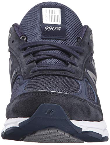 New Balance Men's Made 990 V4 Sneaker, Navy/Silver, 7 XXW US