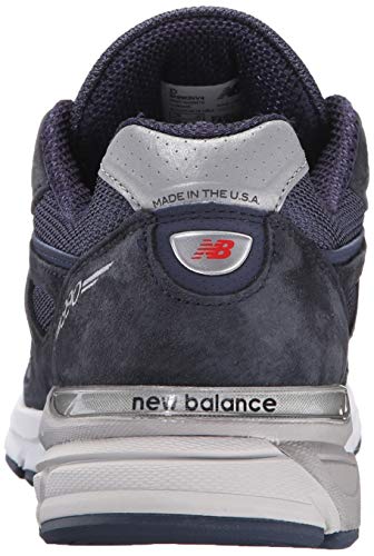New Balance Men's Made 990 V4 Sneaker, Navy/Silver, 7 XXW US