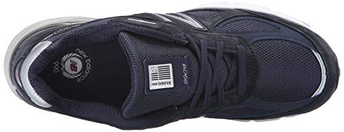 New Balance Men's Made 990 V4 Sneaker, Navy/Silver, 7 XXW US