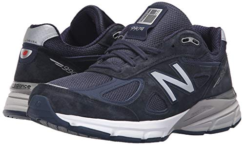 New Balance Men's Made 990 V4 Sneaker, Navy/Silver, 7 XXW US