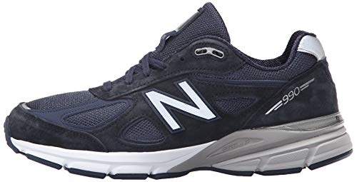 New Balance Men's Made 990 V4 Sneaker, Navy/Silver, 7 XXW US