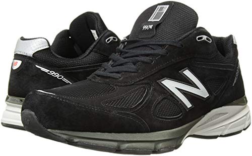 New Balance Men's Made 990 V4 Sneaker, Black/Silver, 7 XXW US