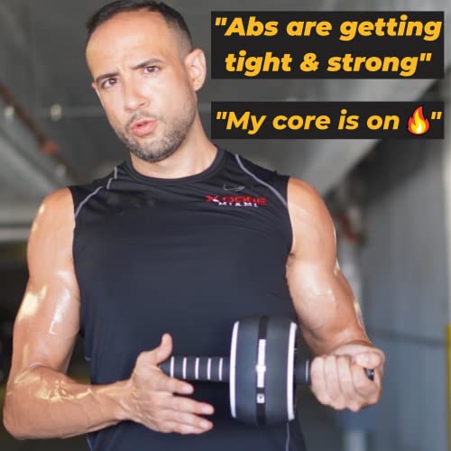 Fitness Invention Ab Roller Wheel - 3-in-1 AB Roller Kit with Premium Jump Rope, Knee Pad - Ab Wheel Roller for Home Gym - Speed Jump Rope - Abs Roller Wheel for Core - Ab Wheel Workout Equipment