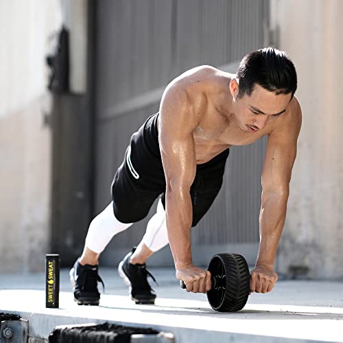 Sports Research Sweet Sweat Ab Wheel | Abdominal Exercise Wheel for Core Strength Training | with Knee Pad