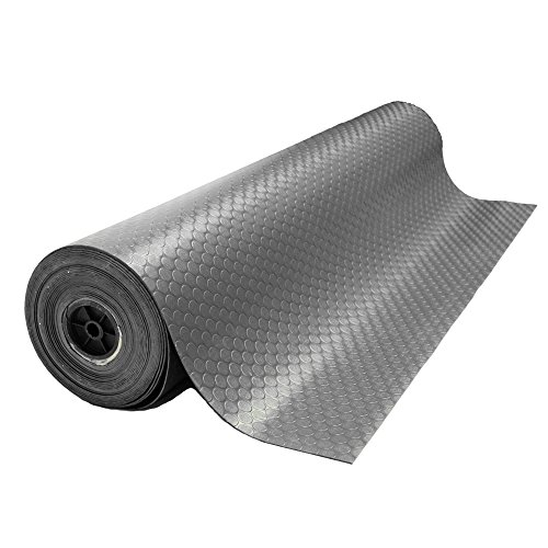 Rubber-Cal Coin-Grip Flooring and Rolling Mat, Dark Grey, 2mm x 4 x 40-Feet