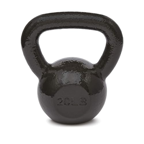 Amazon Basics Cast Iron Kettlebell with Enamel Finish, 20-Pound, Black