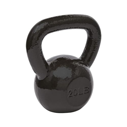 Amazon Basics Cast Iron Kettlebell with Enamel Finish, 20-Pound, Black