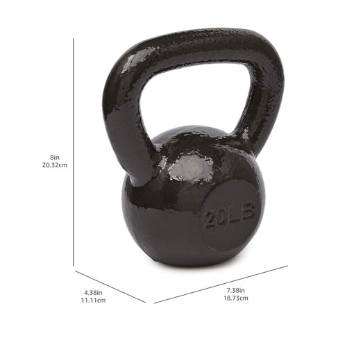 Amazon Basics Cast Iron Kettlebell with Enamel Finish, 20-Pound, Black