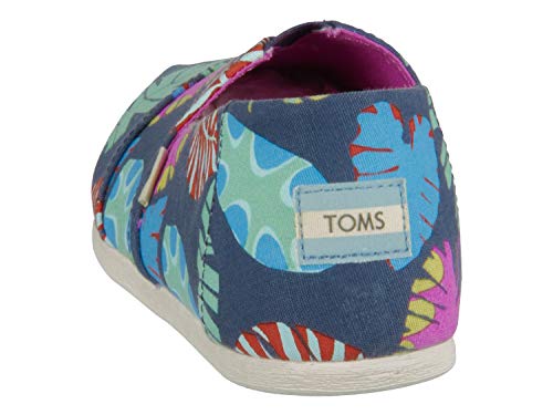 TOMS Women's Alpargata Espadrille, Size: 5.5 B(M) US, Color: Navy Tropical Leaves