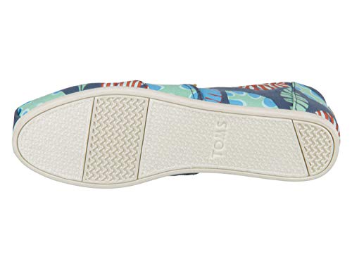 TOMS Women's Alpargata Espadrille, Size: 5.5 B(M) US, Color: Navy Tropical Leaves