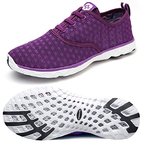 Dreamcity Women's Water Shoes Athletic Sport Lightweight Walking Shoes Purple 8.5