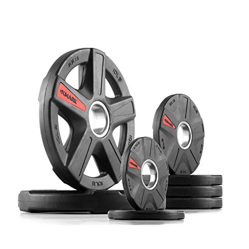 XMark Texas Star (TWO 10 lb, FOUR 5 lb and TWO 2.5 lb ) Olympic Plates, Patented Design, One-Year Warranty, Olympic Weight Plates