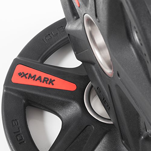 XMark Texas Star (TWO 10 lb, FOUR 5 lb and TWO 2.5 lb ) Olympic Plates, Patented Design, One-Year Warranty, Olympic Weight Plates