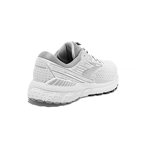 Brooks Womens Adrenaline GTS 19 Running Shoe - White/White/Grey - D - 11.0