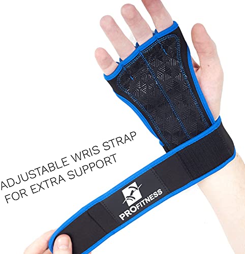 ProFitness Workout Gloves Wrist Best Workout Gloves for Weight Lifting, Gym Workouts (Royal Blue, Large)