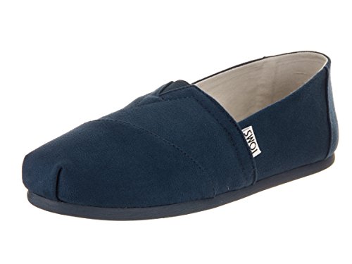 TOMS Navy Microfiber Women's Classics Slip-on Shoes (7.5)