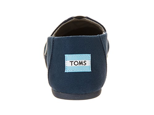 TOMS Navy Microfiber Women's Classics Slip-on Shoes (7.5)