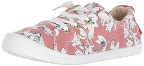 Roxy Women's Bayshore Slip on Sneaker Shoe, Pink Floral, 6.5