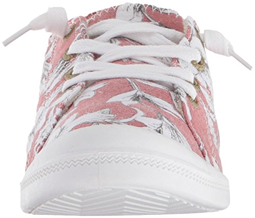 Roxy Women's Bayshore Slip on Sneaker Shoe, Pink Floral, 6.5