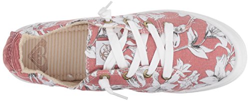 Roxy Women's Bayshore Slip on Sneaker Shoe, Pink Floral, 6.5