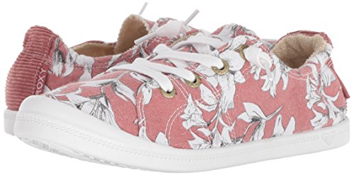 Roxy Women's Bayshore Slip on Sneaker Shoe, Pink Floral, 6.5