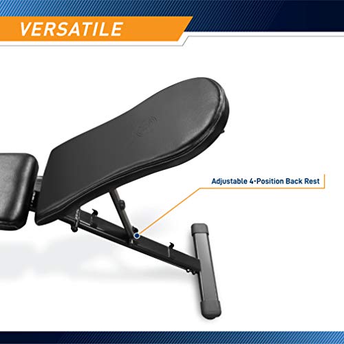 Marcy Multi-Purpose Adjustable Workout Utility Weight Bench for Full Body Upright, Incline, Decline, and Flat Exercise SB-228