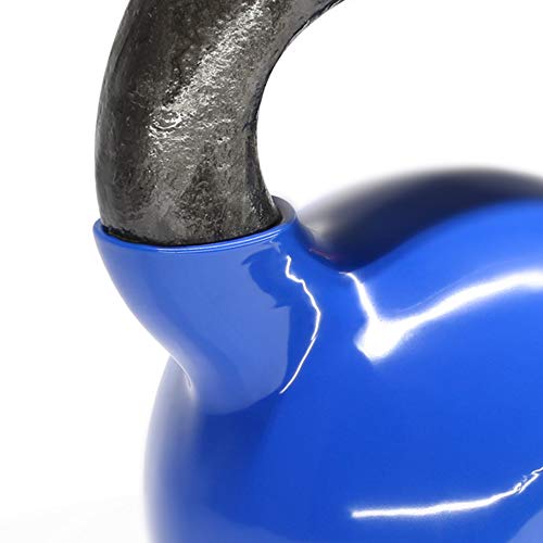 Yes4All Combo Vinyl Coated Kettlebell Weight Sets Great for Full Body Workout and Strength Training Blue, 5 10 15 lbs