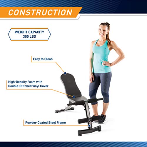 Marcy Multi-Purpose Adjustable Workout Utility Weight Bench for Full Body Upright, Incline, Decline, and Flat Exercise SB-228