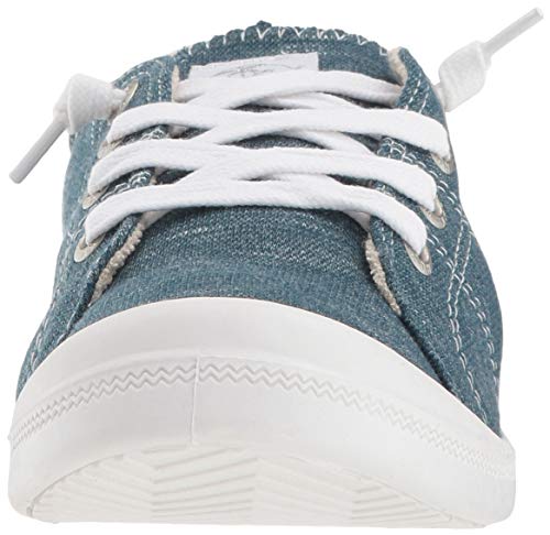 Roxy Women's Bayshore Slip On Sneaker Shoe, Teal, 6