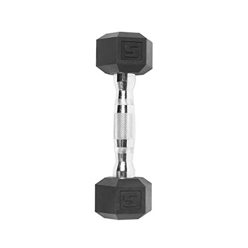CAP Barbell SDP-005 Color Coated Hex Dumbbell, Black, 5 pound, Single